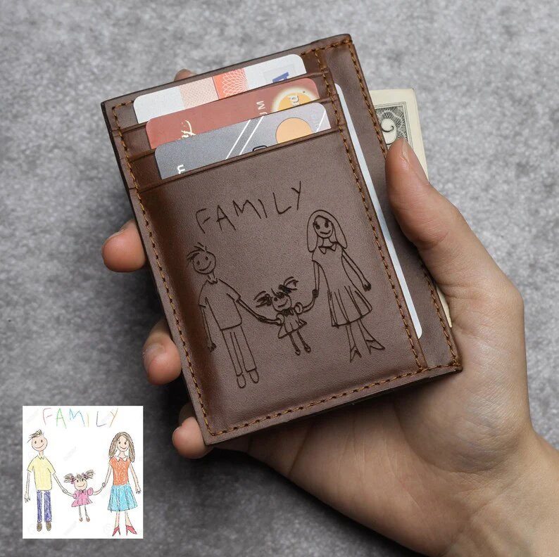 Portofel personalizat din piele cu desen – Cadou emoționant pentru tată sau soț [1]