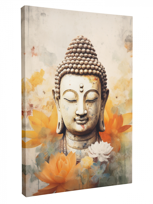 portretul lui Buddha înconjurat de flori de lotus [2]