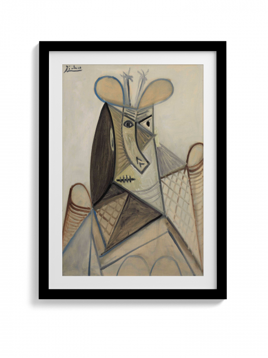 Reproducere abstractă a lui Picasso, "Buste de femme au chapeau" [1]