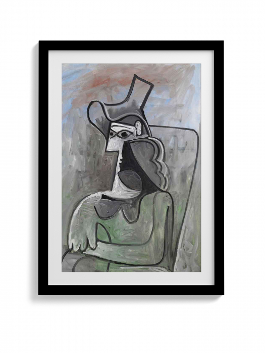 Reproducere tablou Picasso Femme assise au chapeau pe canvas [1]