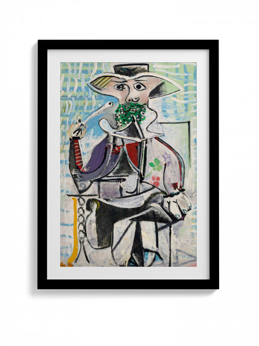 Reinterpretare modernă a tabloului lui Picasso, "Homme à la pipe" pe canvas. [1]