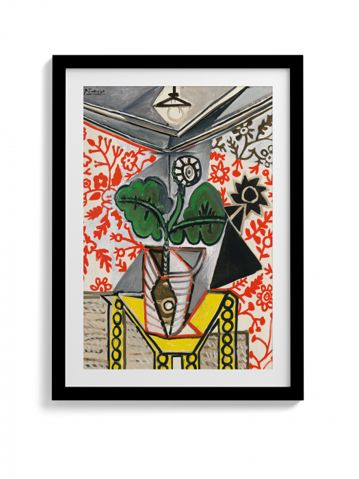 Tablou abstract modern cu pot de flori în stilul lui Picasso. [1]