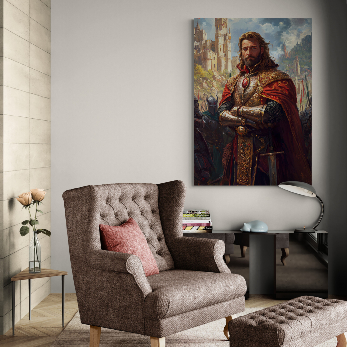 Portret Regal Personalizat – Rege Războinic în Decor Medieval [2]