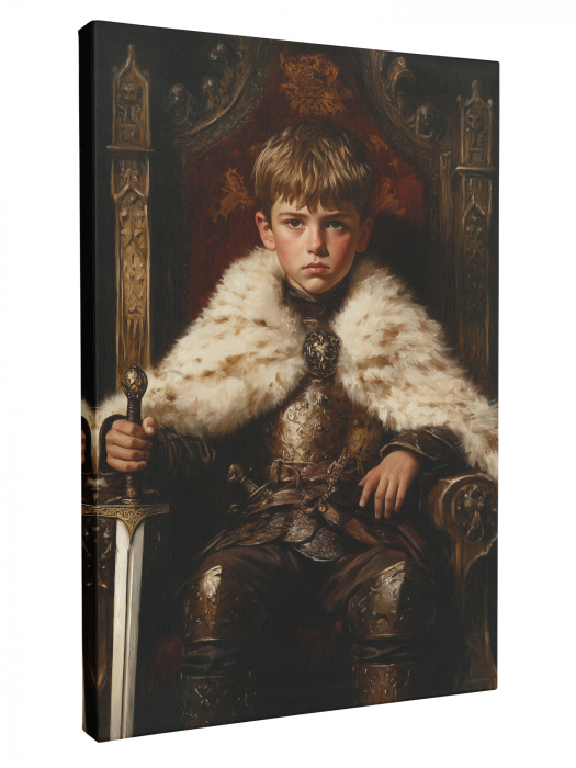 Portret Regal Personalizat – Rege Războinic pe Tron [1]