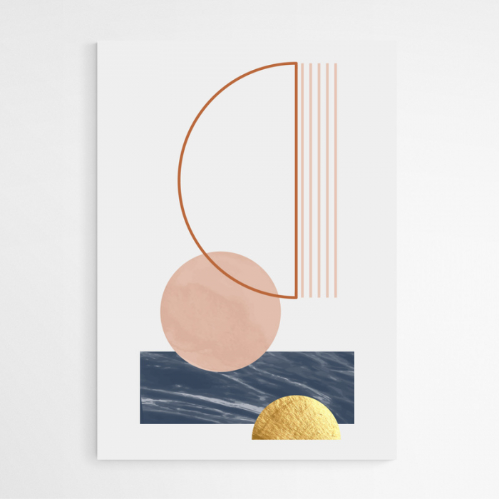 Set 3 tablouri, Intaglio, Stil Abstracte, print pe hartie foto Fine Art, Auriu, postere moderne, forme geometrice, pentru casa, birou [5]