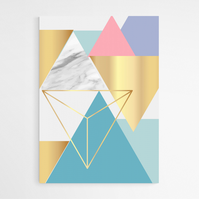 Set 3 tablouri, Intaglio, Stil Abstracte, print pe hartie foto Fine Art, Forme geometrice, Color, postere elegante, pentru camera copii [5]