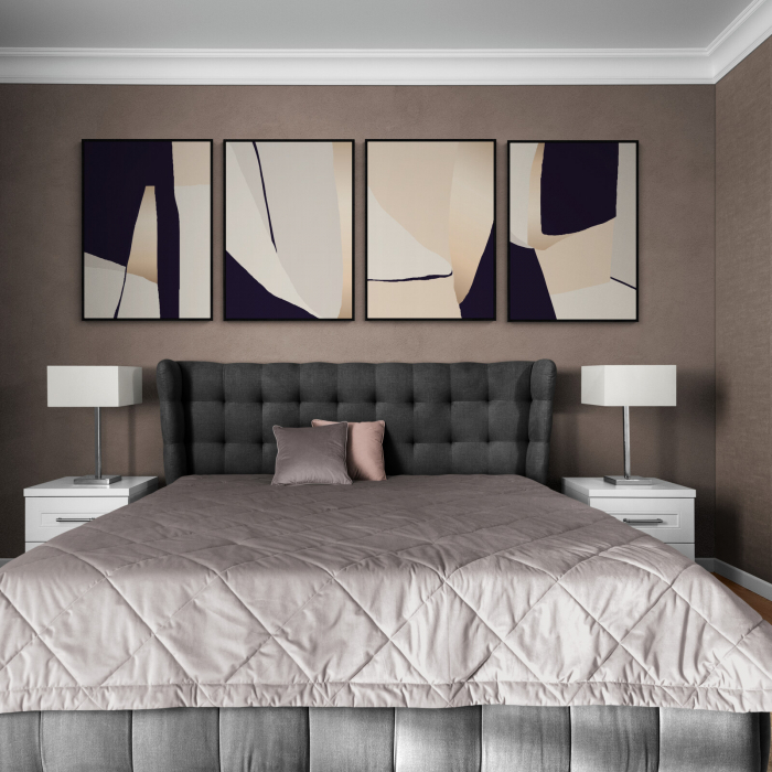 Set 3 tablouri, Intaglio, Stil Abstracte, print pe hartie foto Fine Art, Roz Auriu, postere elegante, pentru living, dormitor [1]