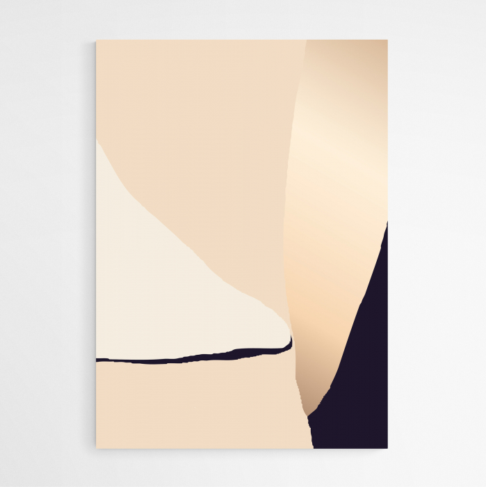 Set 3 tablouri, Intaglio, Stil Abstracte, print pe hartie foto Fine Art, Roz Auriu, postere elegante, pentru living, dormitor [3]