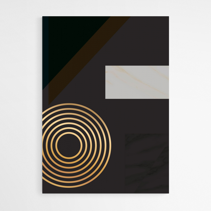 Set 3 tablouri, Intaglio, Stil Abstracte, print pe hartie foto Fine Art, postere moderne, fundal negru, linii color, pentru living [3]