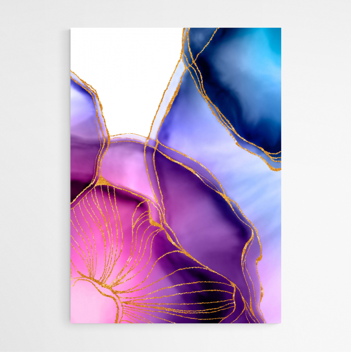 Set 3 tablouri, Intaglio, Stil Abstracte, print pe hartie foto Fine Art, color, postere elegante cu nuante de auriu, pentru living [5]
