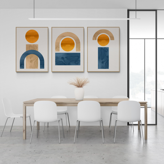Set 3 tablouri, Intaglio, Stil Abstracte, print pe hartie foto Fine Art, postere moderne, color, pentru bucatarie [1]