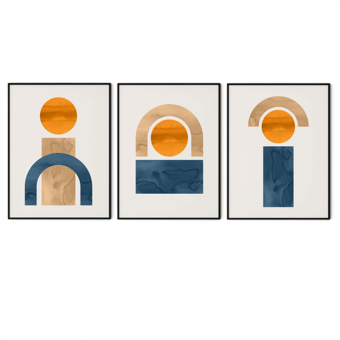 Set 3 tablouri, Intaglio, Stil Abstracte, print pe hartie foto Fine Art, postere moderne, color, pentru bucatarie [6]