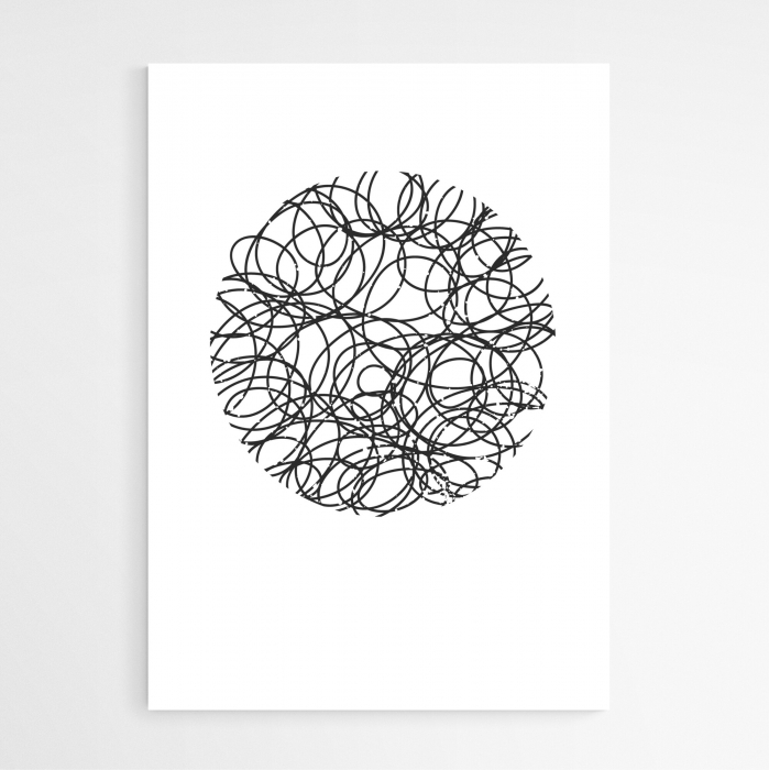 Set 3 tablouri, Intaglio, Stil Abstracte, print pe hartie foto Fine Art, postere simple minimaliste, Alb Negru, pentru living [5]