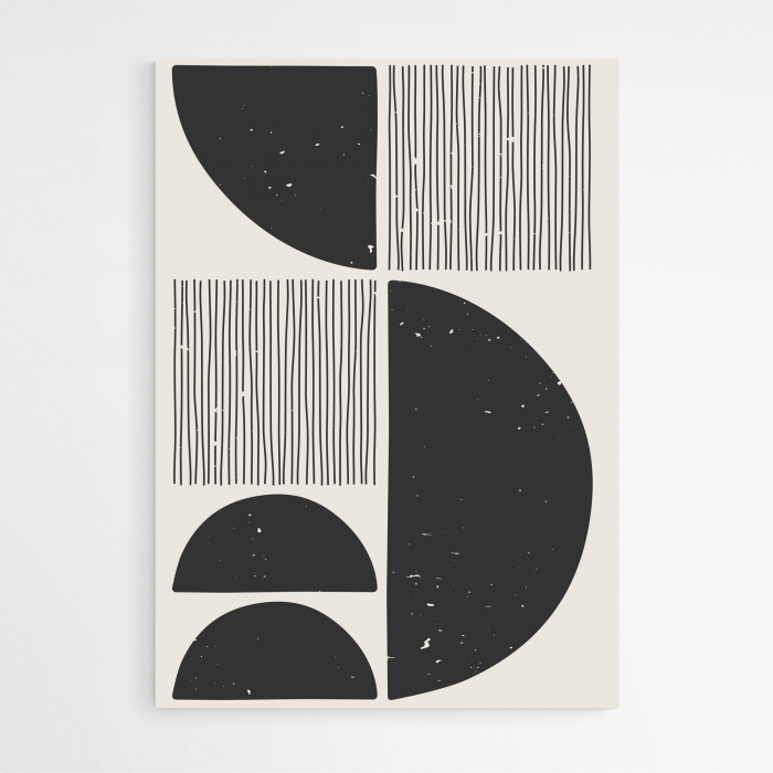 Set 4 tablouri, Intaglio, Stil Abstracte, print pe hartie foto Fine Art, postere minimaliste, Alb Negru, pentru living [5]
