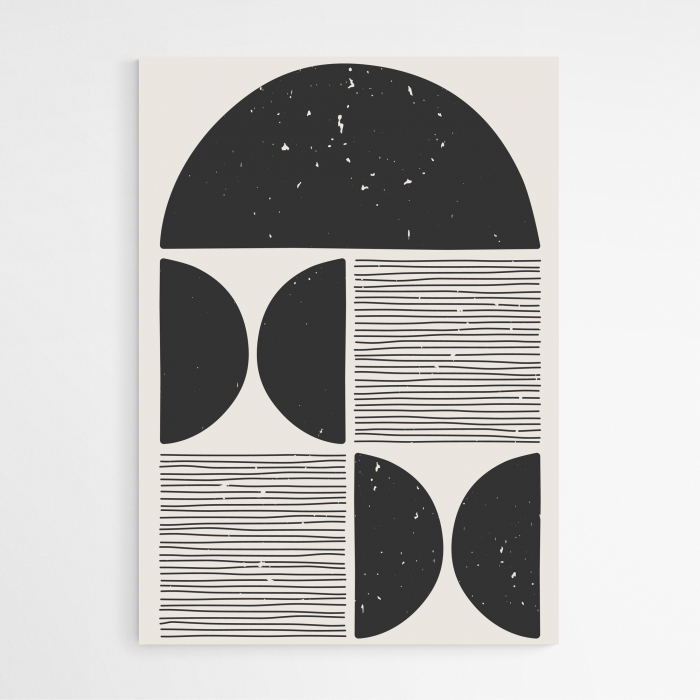 Set 4 tablouri, Intaglio, Stil Abstracte, print pe hartie foto Fine Art, postere minimaliste, Alb Negru, pentru living [6]
