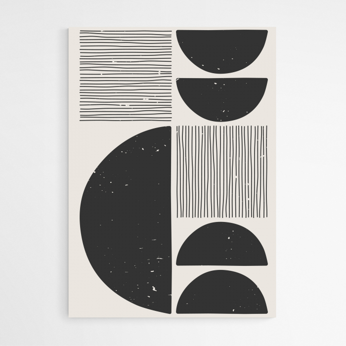 Set 4 tablouri, Intaglio, Stil Abstracte, print pe hartie foto Fine Art, postere minimaliste, Alb Negru, pentru living [4]