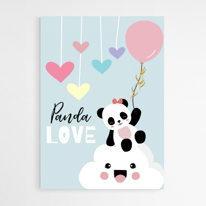 Set de 3 tablouri cu urși panda, stil animație, pentru copii [6]