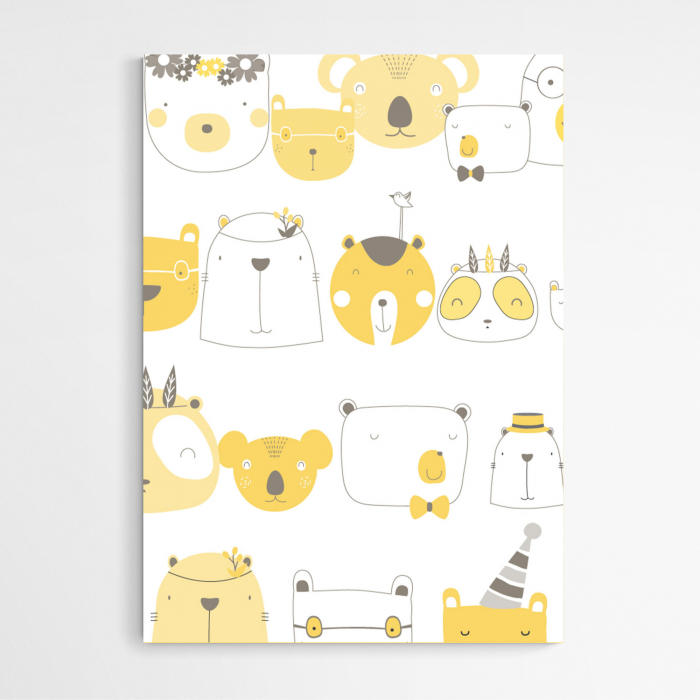 Set de 3 tablouri abstracte cu animaluțe colorate pentru bebeluși [9]
