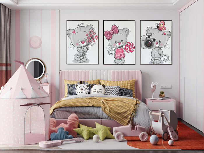 Set de 3 tablouri animate cu pisici, ideal pentru copii [1]