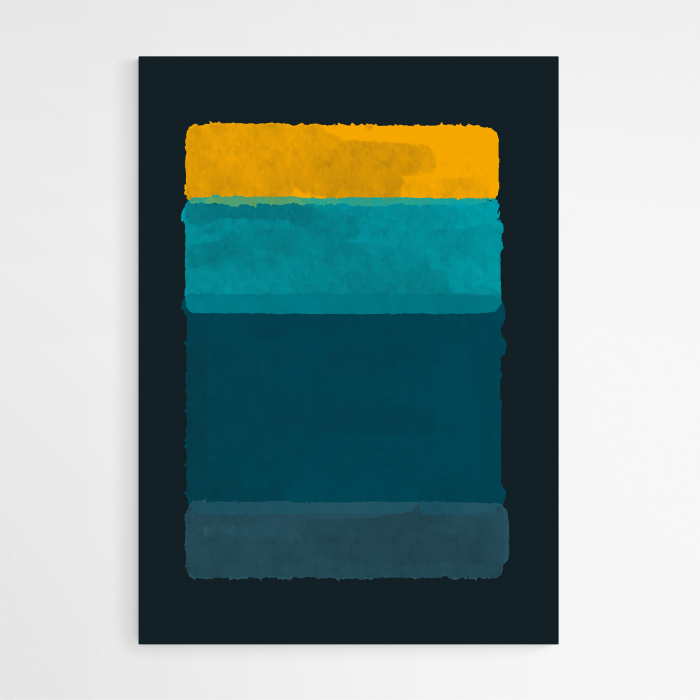 Set 4 tablouri, Intaglio, Stil Abstracte, print pe hartie foto Fine Art, postere moderne, color, albastru, pentru casa, birou [5]
