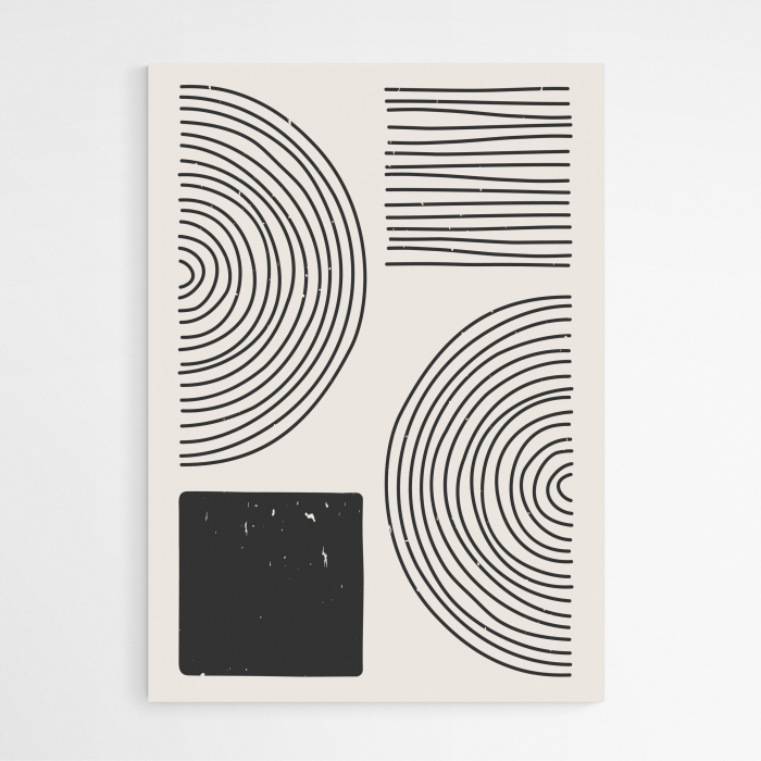Set 4 tablouri, Intaglio, Stil Abstracte, print pe hartie foto Fine Art, postere minimaliste, Alb Negru, pentru casa, birou [5]