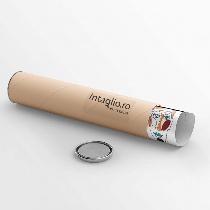 Set 4 tablouri, Intaglio, Abstracte, multicolor, print pe hartie foto Fine Art, Portrete minimaliste, postere moderne, pentru living, dormitor [2]