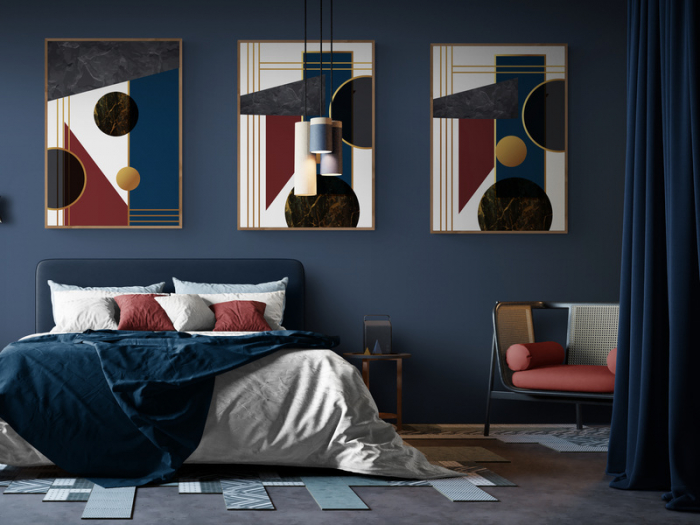 Set 3 tablouri, Intaglio, Abstracte. color, print pe hartie foto Fine Art, forme geometrice, postere moderne, pentru casa, birou [1]