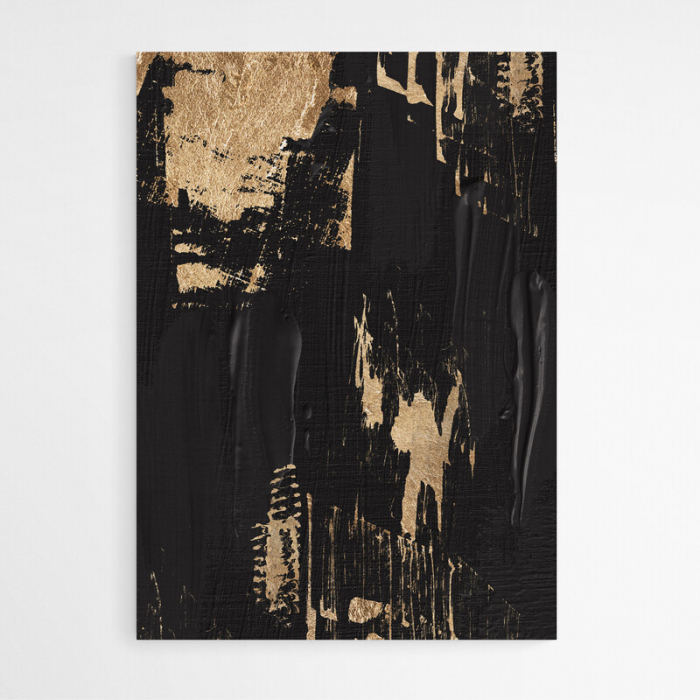 Set 3 tablouri, Intaglio, Abstracte, color, print pe hartie foto Fine Art, Forme abstracte, negru auriu, postere moderne, pentru living [5]