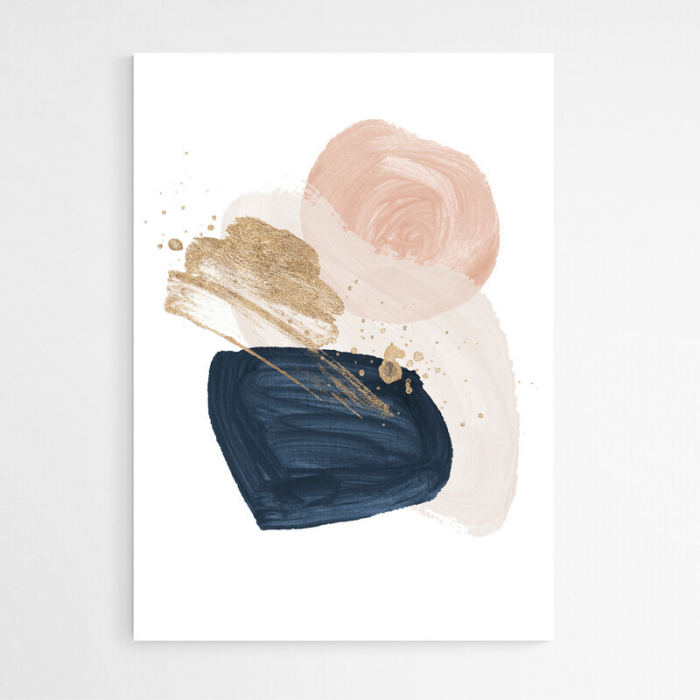 Set 3 tablouri, Intaglio, Abstracte, color, print pe hartie foto Fine Art, postere moderne albe cu forme abstrace colorate, pentru living [5]