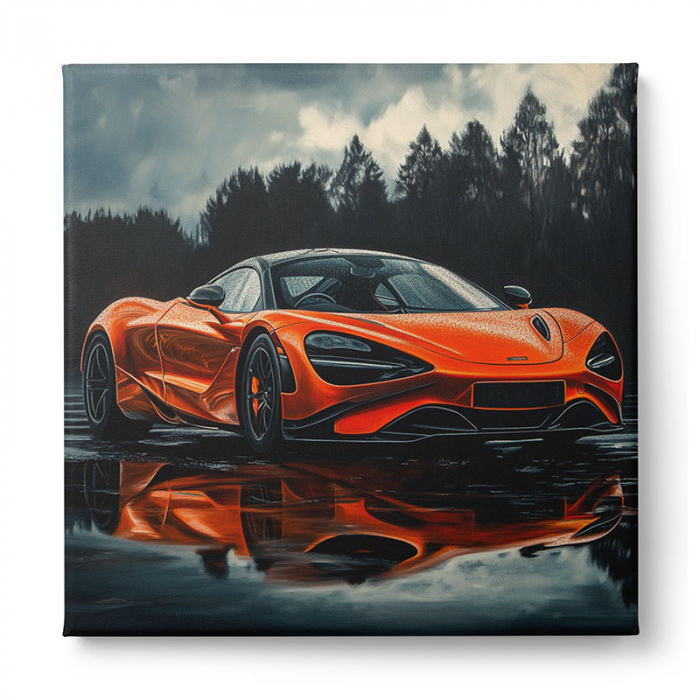 Tablouri canvas Tablouri canvas cu McLaren în ploaie și Lamborghini în pădure [2]