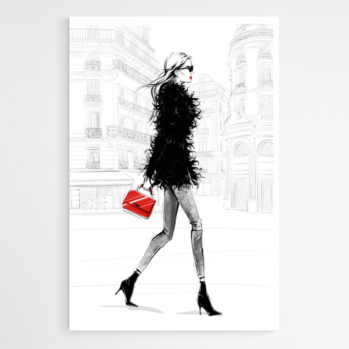 Set 3 tablouri, Intaglio, Stil Pop Art, alb negru, print pe hartie foto Fine Art, Tablouri Fashion, postere moderne minimaliste, pentru living, birou [4]