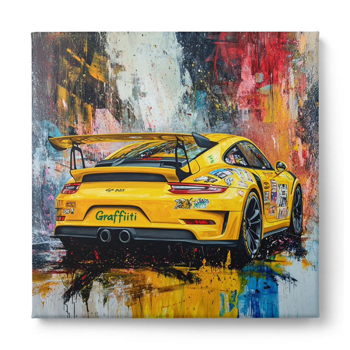 Tablou canvas cu masini sport, redat într-un stil  abstract [3]