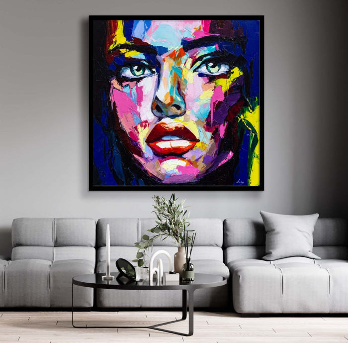 Tablou canvas, abstract, fata pictata, abstract, pentru living [1]
