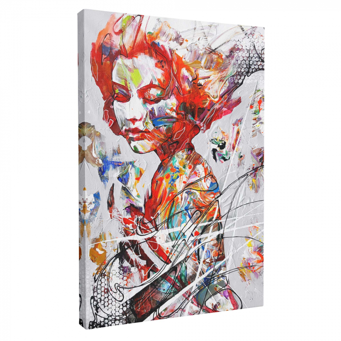 Tablou canvas, abstract, femeie, portret, multicolor, pentru birou, 70 x 90 cm [2]