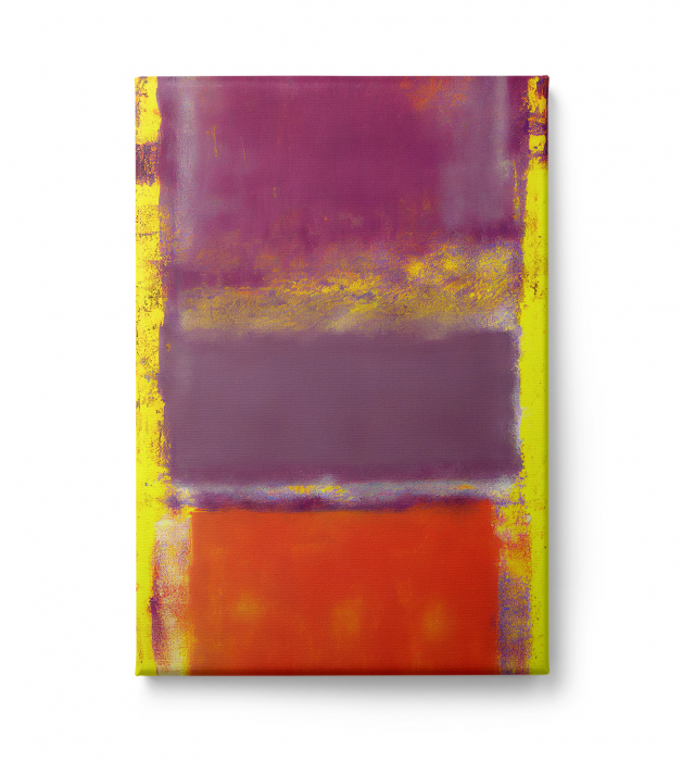 Tablou canvas abstract mov și galben – Artă geometrică vibrantă pentru hol modern [2]