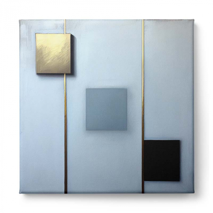 Tablou canvas, abstract, minimalist, geometric, nuante de albastru ceil, pentru dormitor [2]