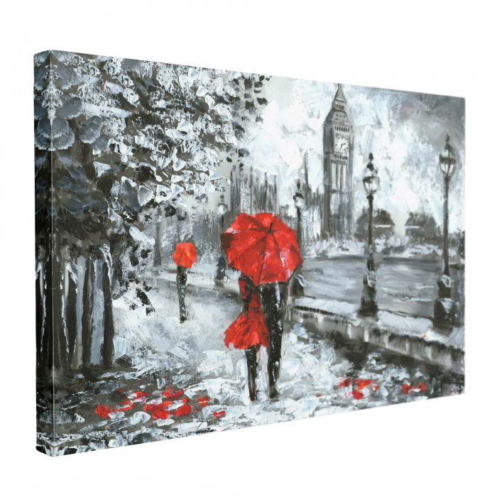 Tablou canvas abstract alb-negru cu tematica Paris și Londra [3]