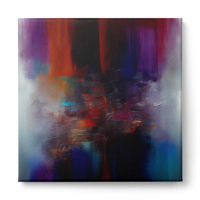 Tablou canvas abstract intens – Nuanțe de violet, roșu și albastru pentru decoruri moderne [2]
