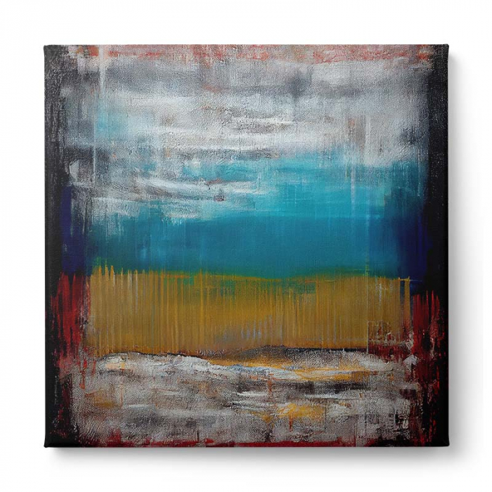 Tablou abstract modern albastru și gri [2]