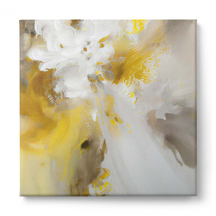 Tablou abstract crem, alb și galben [2]