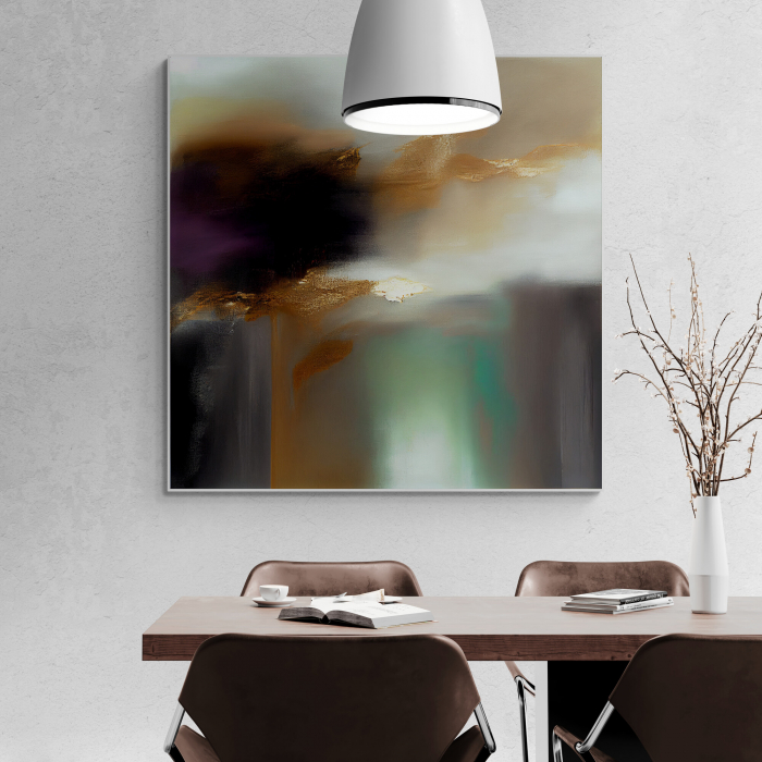 Tablou abstract canvas mov și crem [1]