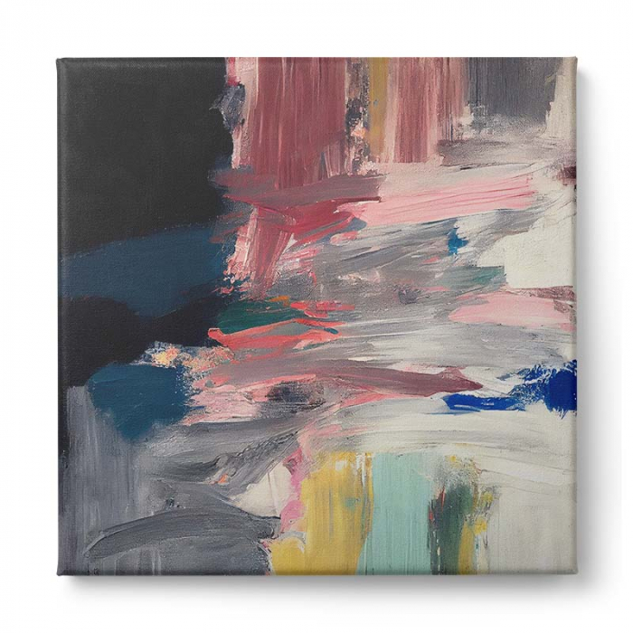 Tablou canvas abstract cu roz și negru – Artă pastel pentru decoruri moderne [2]