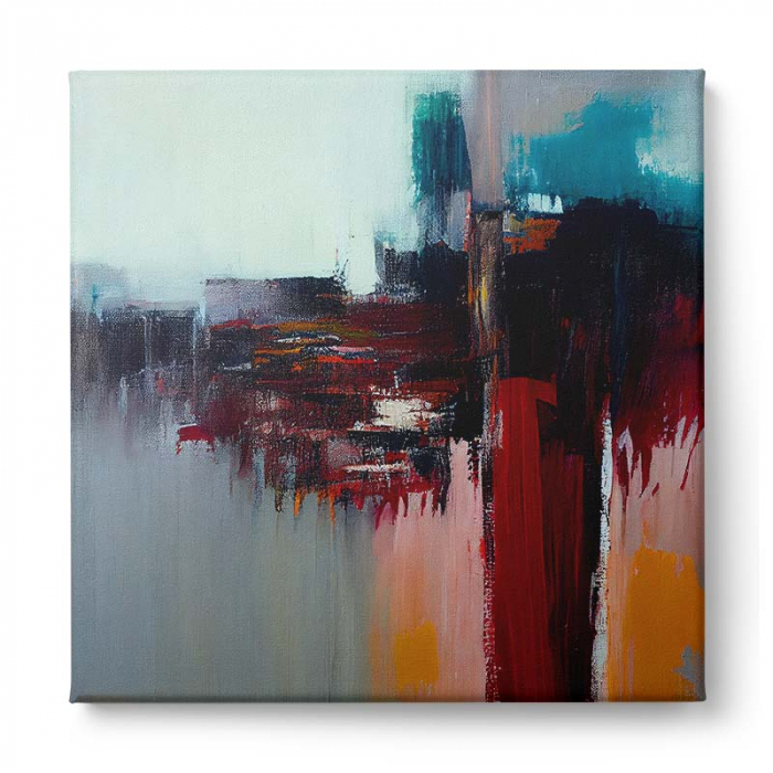 Tablou canvas abstract cu roșu și albastru – Artă modernă pentru decoruri rafinate [2]