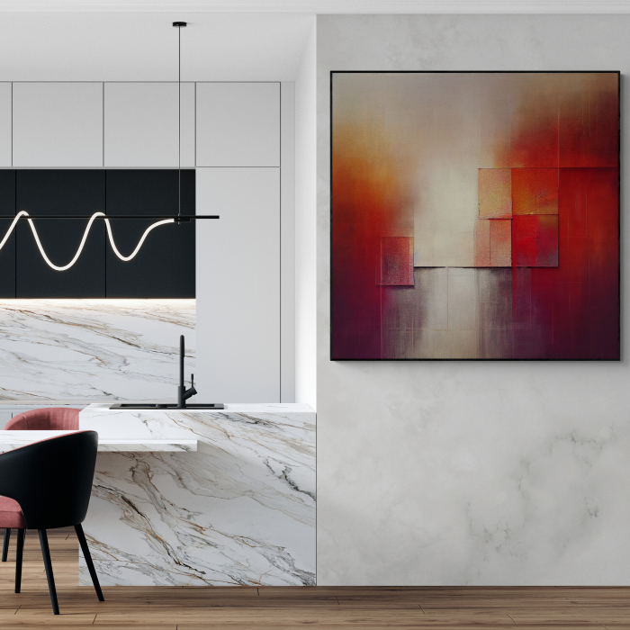 Tablou Abstract în Roșu pentru Living - Artă Modernă [1]