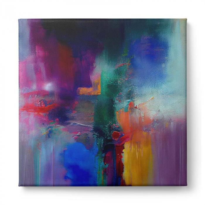 Tablou Canvas Abstract Modern Roz Mov Albastru pentru Living [2]