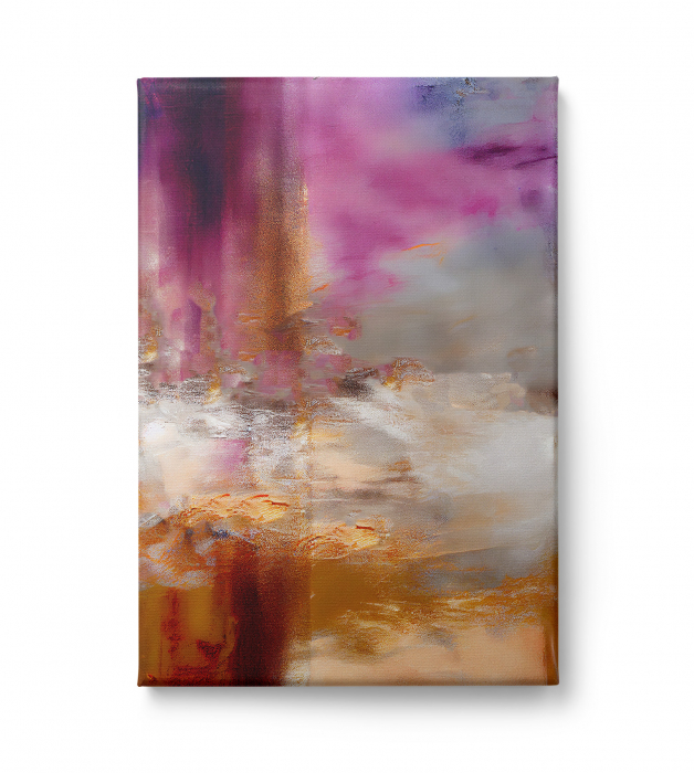 Tablou canvas abstract roz – Artă decorativă modernă pentru dormitor sau hol [2]