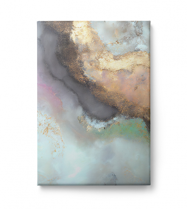 Tablou canvas abstract albastru deschis – Artă liniștitoare pentru dormitor modern [2]