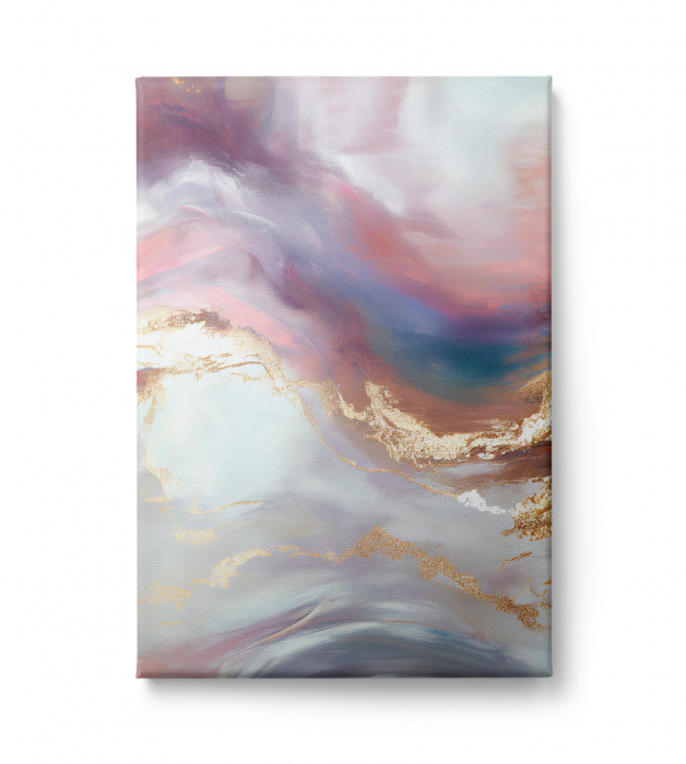Tablou canvas abstract roz pudrat – Artă rafinată pentru dormitor sau living romantic [2]