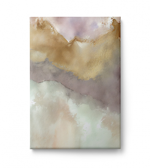 Tablou canvas abstract în tonuri calde – Artă liniștitoare pentru un living natural și luminos [2]