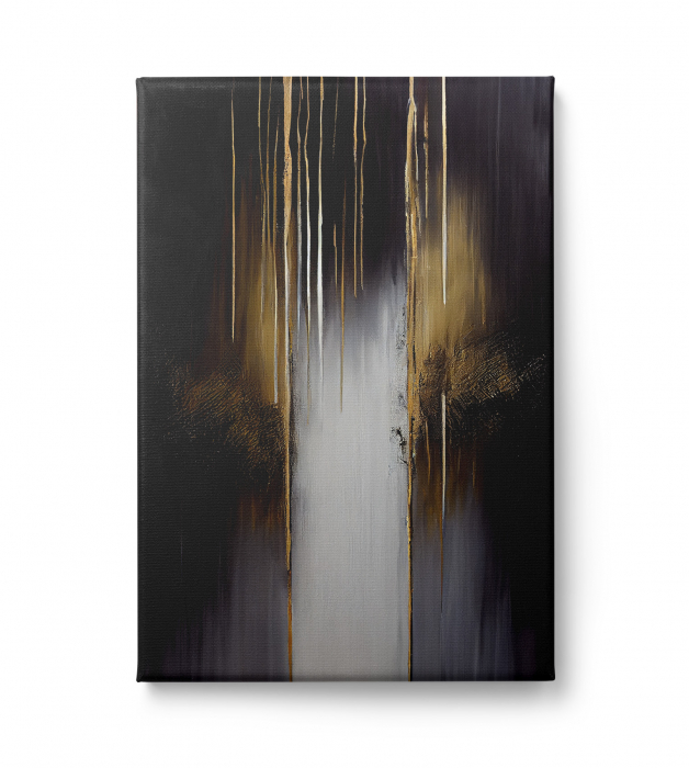 Un tablou canvas abstract, modern, elegant, în nuanțe închise este alegerea perfectă pentru un living în care se dorește o atmosferă sofisticată, coerentă și echilibrată. Acest tip de lucrare decorativă nu urmărește să acapareze spațiul prin culoare, ci să îl susțină vizual prin profunzime, textură și compoziție. Tonurile închise oferă un fundal vizual puternic, dar discret, ideal pentru interioare moderne unde accentul cade pe liniile curate, materialele naturale și lumina ambientală.  Compoziția abstractă este construită din straturi de culori profunde – antracit, cărbune, verde închis, bleumarin, brun sau negru – aplicate în forme fluide, suprapuneri dense sau linii fragmentate. Fiecare detaliu contribuie la o estetică bine dozată, care inspiră calm, claritate și sobrietate vizuală. Nu există elemente decorative în exces, doar un limbaj artistic redus la esențial, ceea ce face ca tabloul să poată fi reinterpretat constant în funcție de unghiul privirii, lumina zilei sau starea privitorului.  Așezat pe peretele principal din living, deasupra canapelei sau într-un colț de accent cu mobilier minimalist, tabloul aduce un echilibru între funcționalitate și eleganță. Se integrează perfect în decoruri cu finisaje mate, textile în tonuri neutre, podele din lemn masiv, piatră naturală sau beton aparent. Nuanțele închise nu doar adaugă profunzime spațiului, ci îl și ordonează vizual, creând un punct de stabilitate în compoziția generală a camerei.  Tabloul este imprimat pe pânză canvas de înaltă calitate, cu o textură mată care evidențiază subtilitățile cromatice fără a genera reflexii. Este montat manual pe un șasiu din lemn și livrat gata pentru expunere. Calitatea imprimării și a materialelor garantează rezistență în timp, ceea ce îl face ideal pentru un spațiu frecvent utilizat precum livingul. Este o piesă durabilă, care nu se demodează și care rămâne relevantă indiferent de tendințele în design interior.  Această lucrare nu este doar o alegere estetică, ci și una emoțională. Nuanțele închise induc calm, introspecție și confort psihologic. Ele creează o atmosferă protectoare, perfectă pentru relaxare, conversație sau lectură. Este un tablou care susține ritmul lent al serilor liniștite și oferă un contrast elegant față de agitația cotidiană.  Parte din selecția noastră de tablouri abstracte, această piesă decorativă este recomandată celor care apreciază minimalismul sofisticat, subtilitatea vizuală și un design care exprimă maturitate și echilibru. Este mai mult decât un decor – este o expresie artistică a clarității interioare și a rafinamentului autentic. [2]